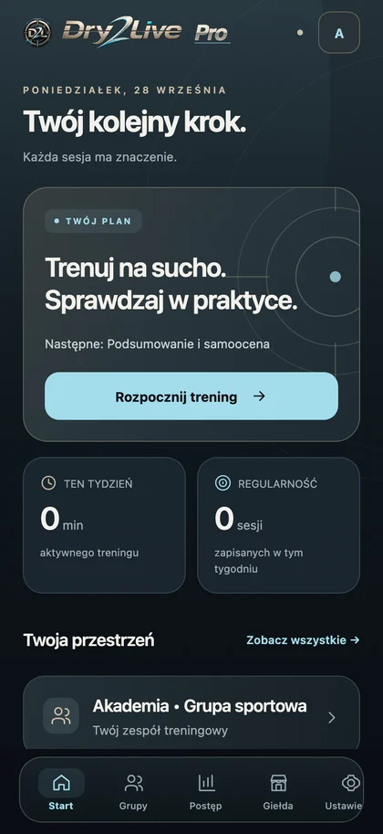 Dry2Live — początek dnia treningowego