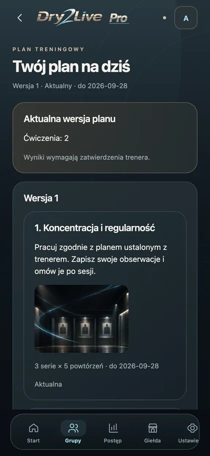 Dry2Live — plan z konkretnymi zadaniami