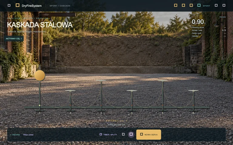 DryFireSystem — Kaskada stalowa, widok sceny treningowej