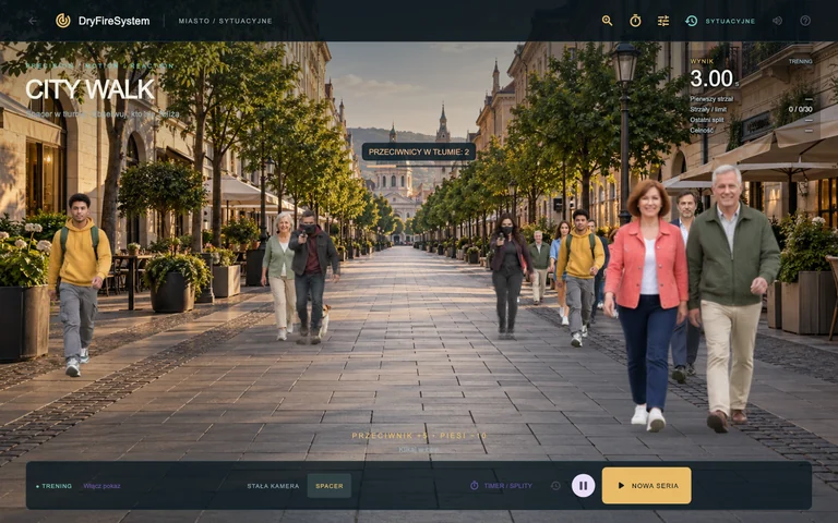 DryFireSystem — City Walk, widok sceny treningowej