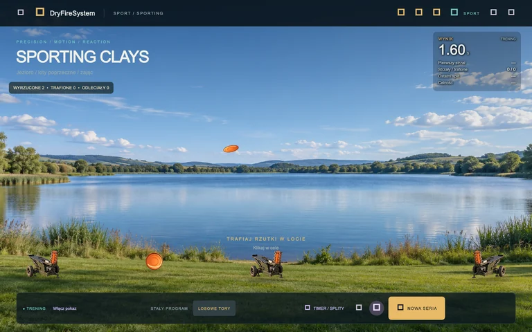 DryFireSystem — Sporting Clays, widok sceny treningowej