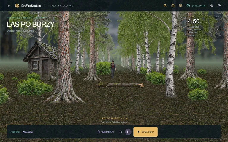 DryFireSystem — Las po burzy, widok sceny treningowej