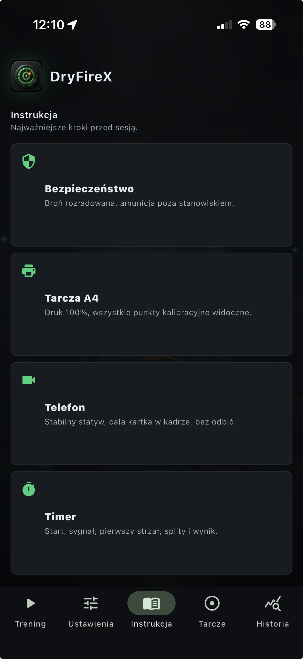 Lista tarcz A4 do druku w DryFireX