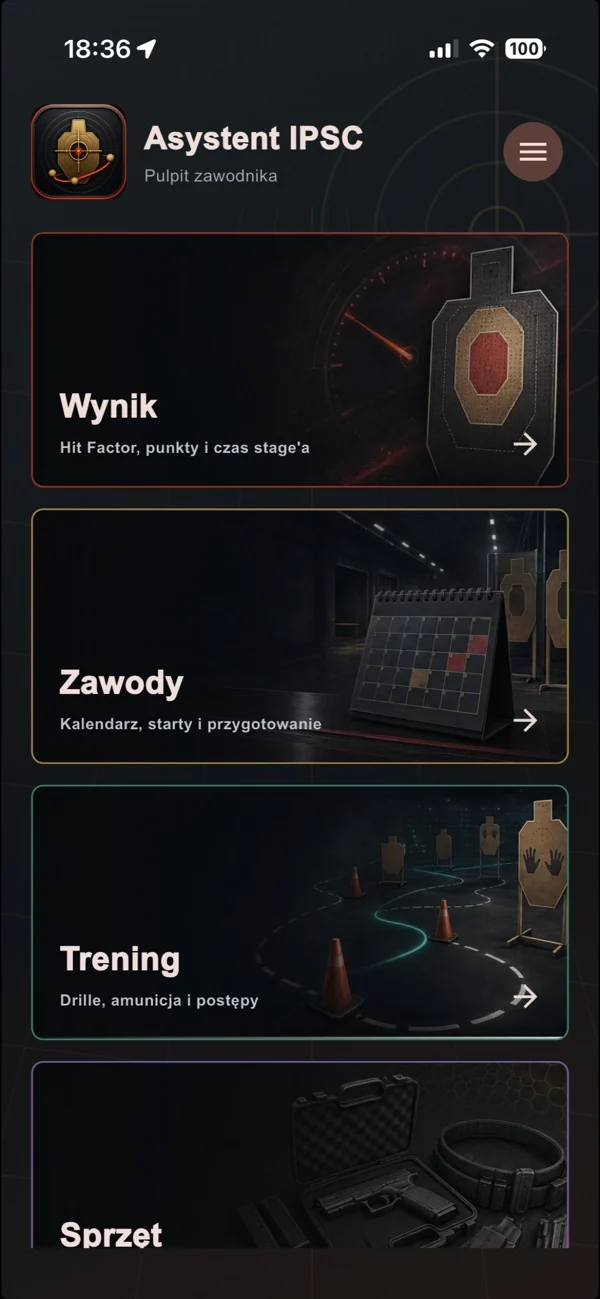 Ustawienia aplikacji Asystent IPSC