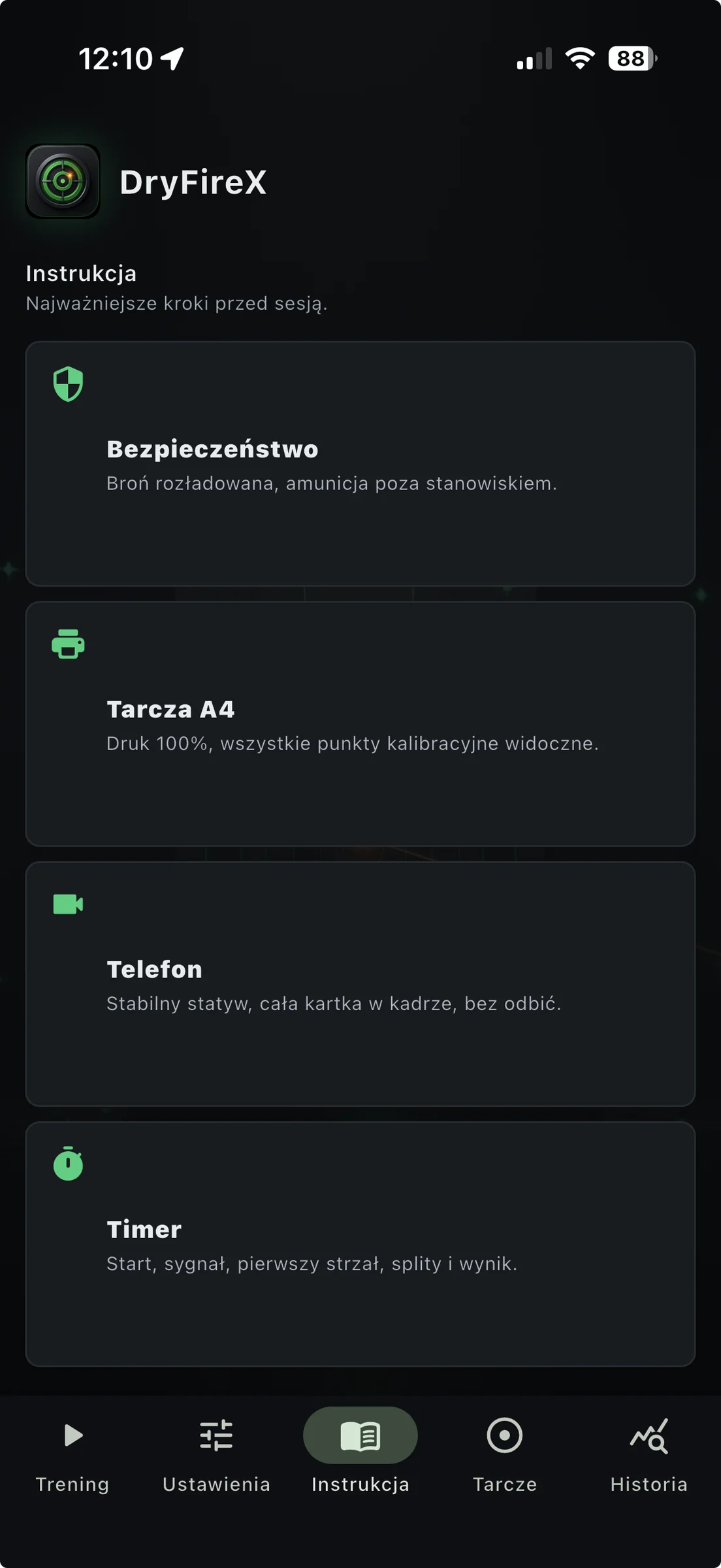 Lista tarcz A4 do druku w DryFireX