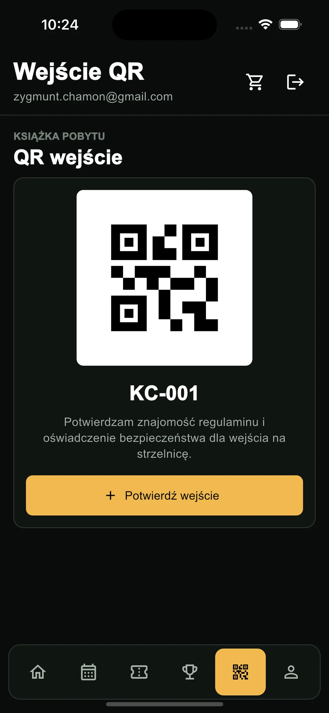 Aplikacja mobilna RangeBook z QR check-in i oświadczeniem