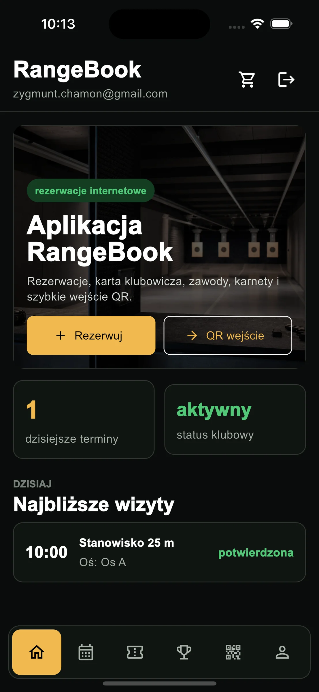 Aplikacja mobilna RangeBook z pulpitem klienta
