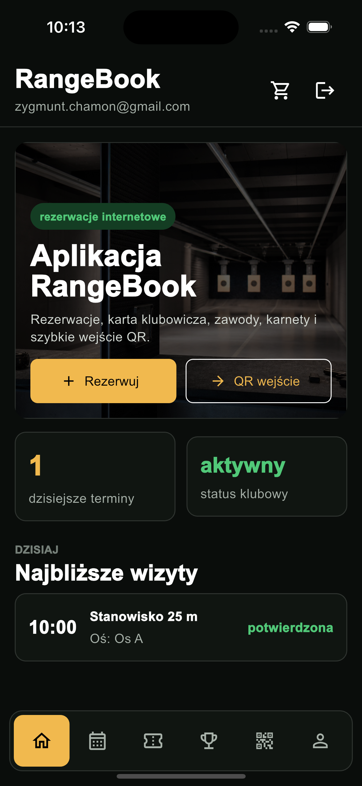 Aplikacja mobilna RangeBook z pulpitem klienta