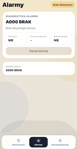 Widok parametrów w aplikacji SMARTHeat